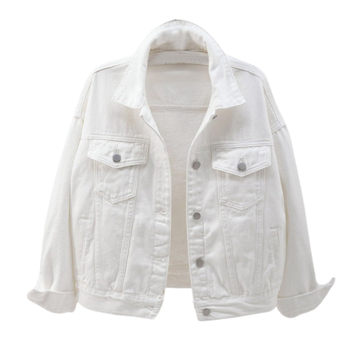 Plus Womens Denim Jackets Long Sleeve Button Jean Coats Fall Jacket With Pockets