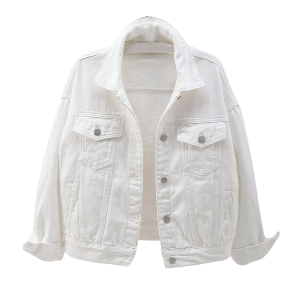 Plus Womens Denim Jackets Long Sleeve Button Jean Coats Fall Jacket With Pockets
