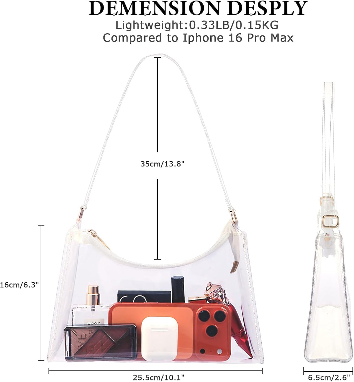 Clear Bag for Stadium Events Women's Purse Handbags Small Purse shoulder bag Crossbody Bag