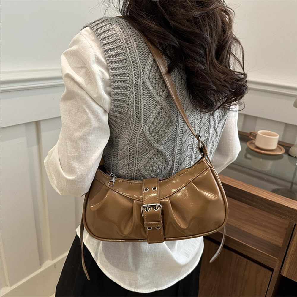 Y2K Shoulder Bag Leather Hobo Bags for Women, Small Cute Clutch Purses Millard Bag
