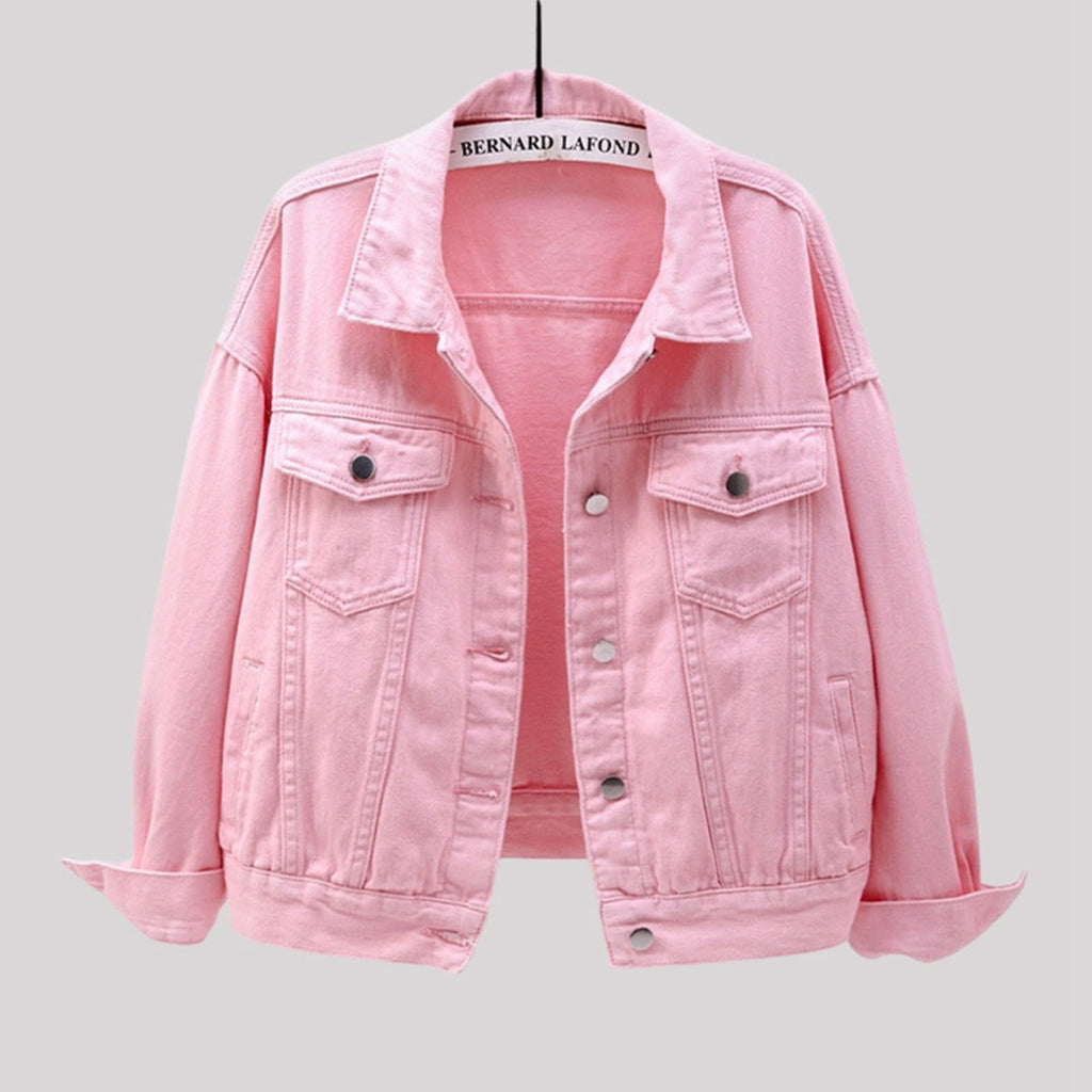 Plus Womens Denim Jackets Long Sleeve Button Jean Coats Fall Jacket With Pockets