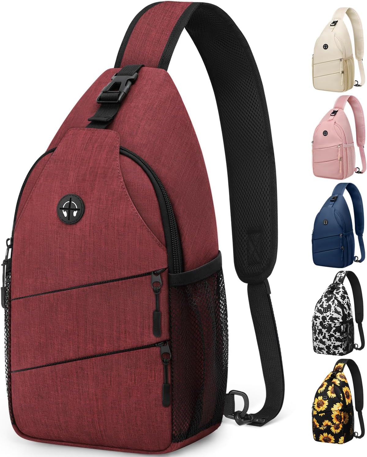 Travel Crossbody Bags for Women Men Trendy Sling Bag Backpack Casual Chest Bag with Convertible Shoulder Strap Waterproof