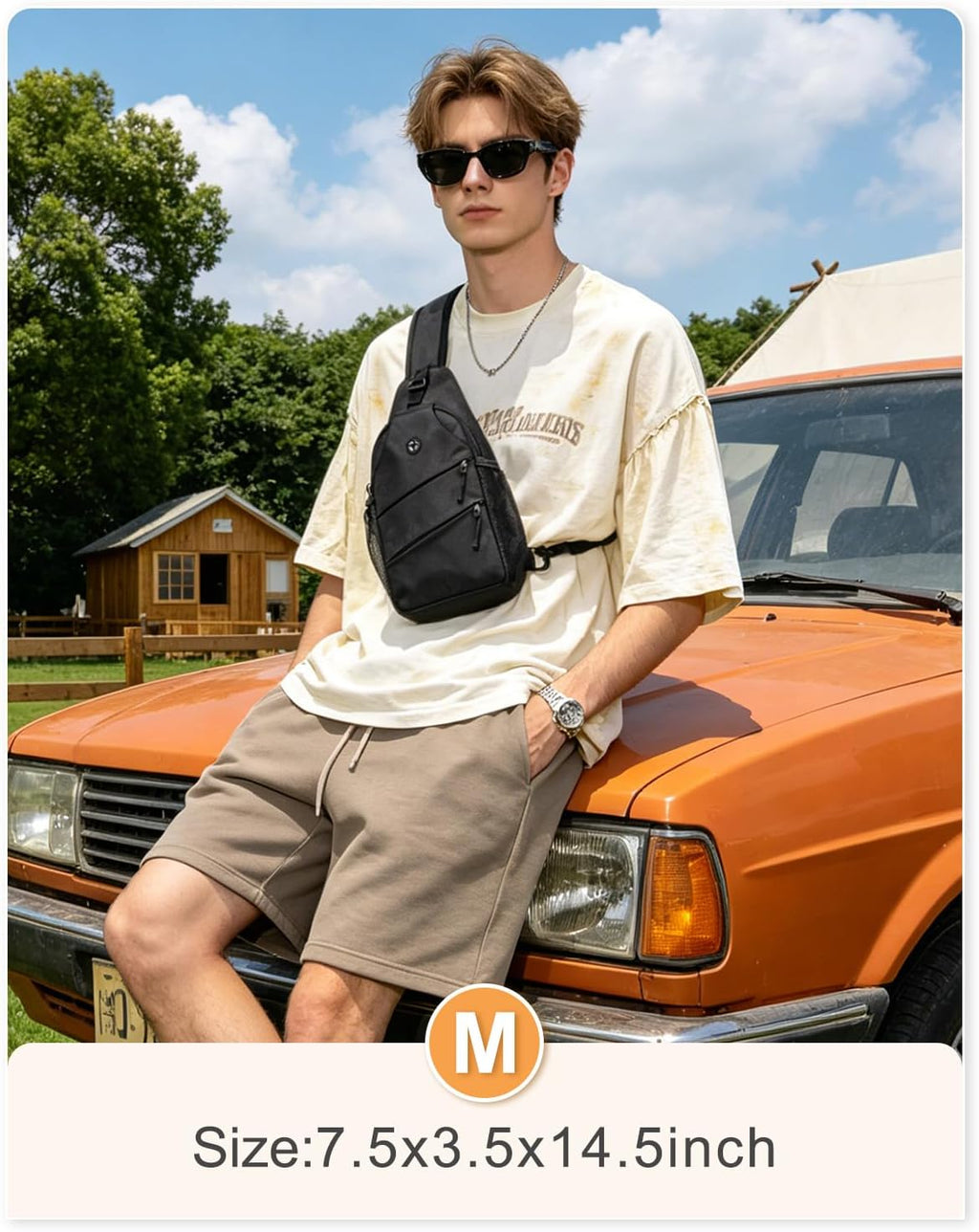 Travel Crossbody Bags for Women Men Trendy Sling Bag Backpack Casual Chest Bag with Convertible Shoulder Strap Waterproof