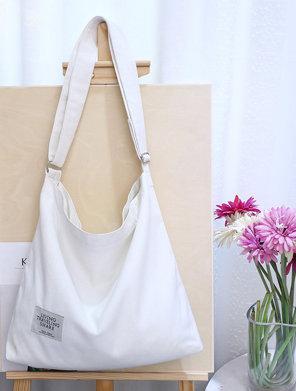 Women's Retro Large Size Canvas Shoulder Bag Hobo Crossbody Handbag Casual Tote