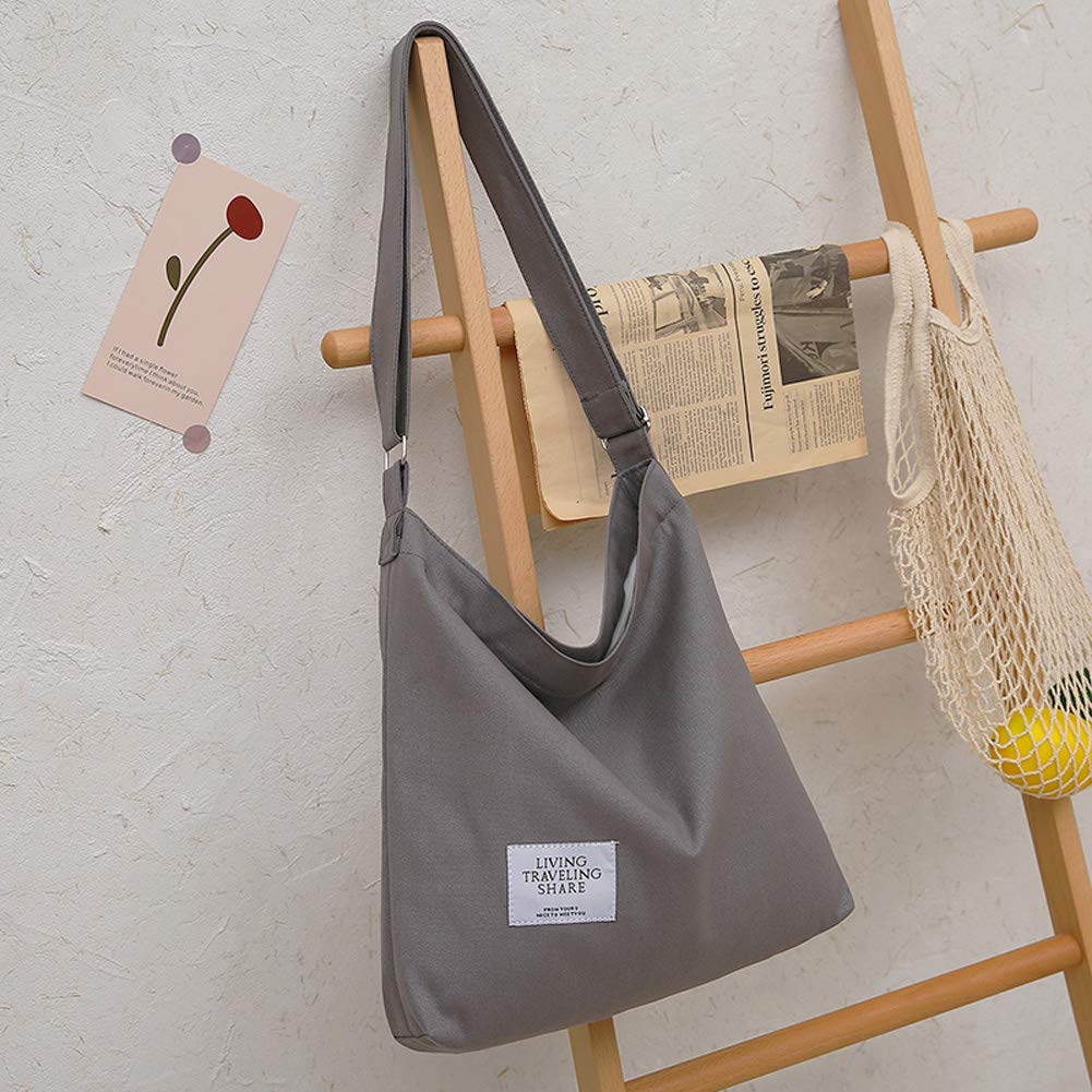 Women's Retro Large Size Canvas Shoulder Bag Hobo Crossbody Handbag Casual Tote