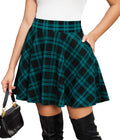 Women's Flared Mini Skater Skirt with Pockets Versatile High Waist Casual Skirts