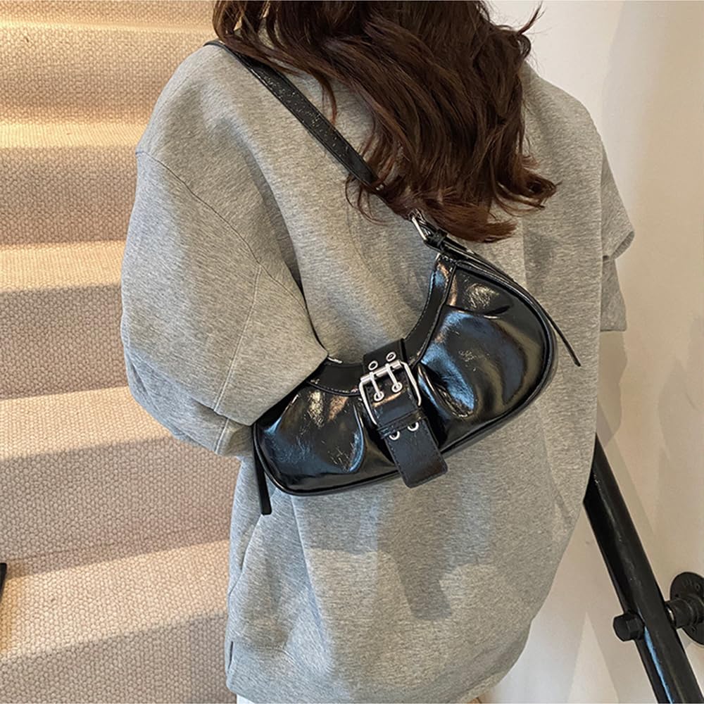 Y2K Shoulder Bag Leather Hobo Bags for Women, Small Cute Clutch Purses Millard Bag