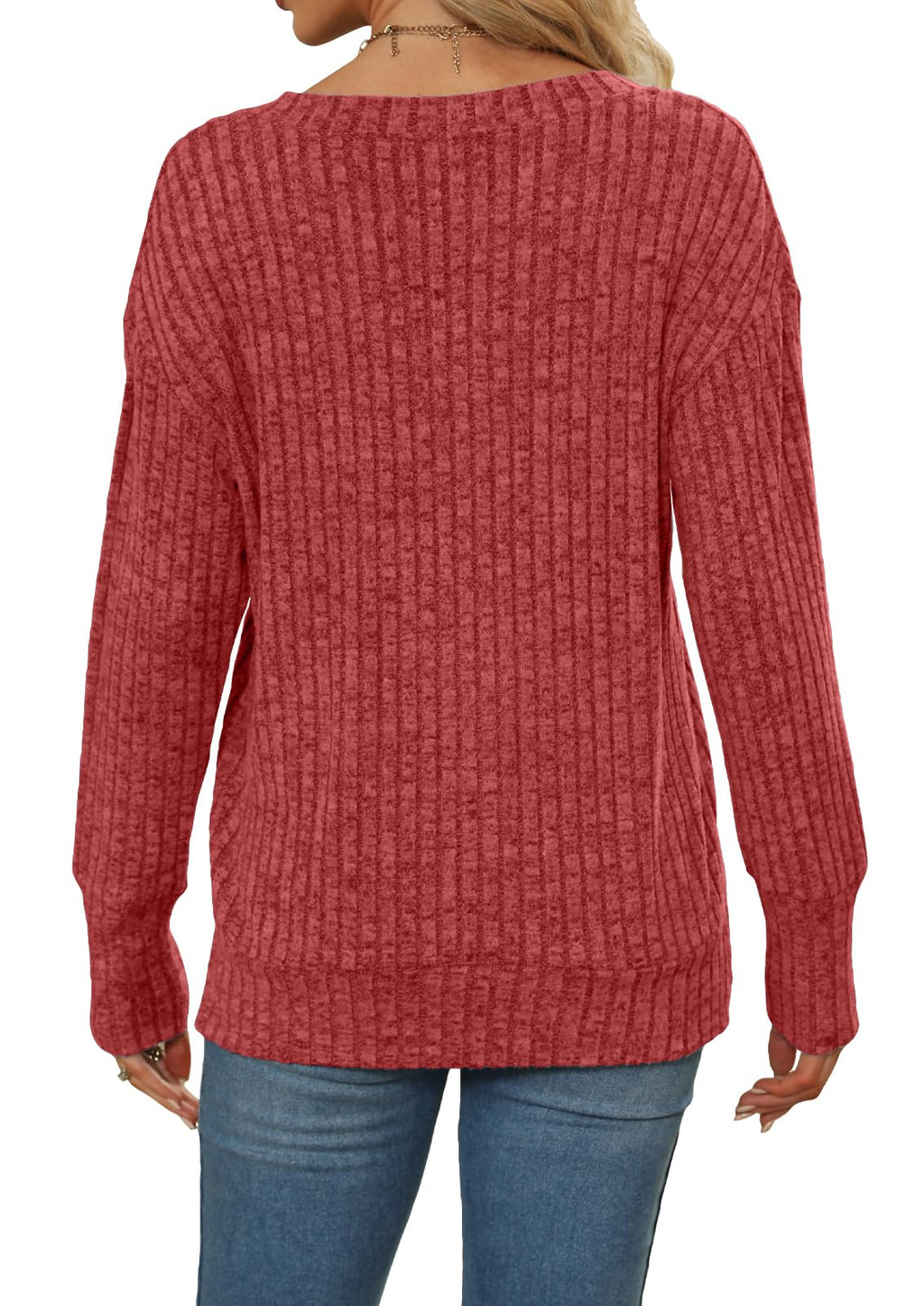 Women's Sweatshirts V Neck Long Sleeve Shirts Casual Fall