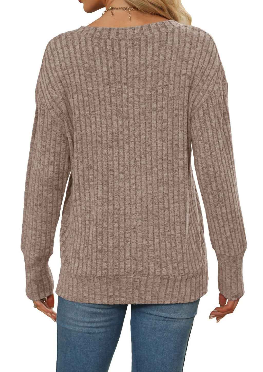 Women's Sweatshirts V Neck Long Sleeve Shirts Casual Fall
