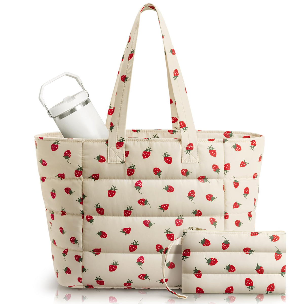 College Puffer Tote Healthcare Nursing School Bag for Women - Nurse Healthcare Student Laptop  HandBag with Bottle Pocket