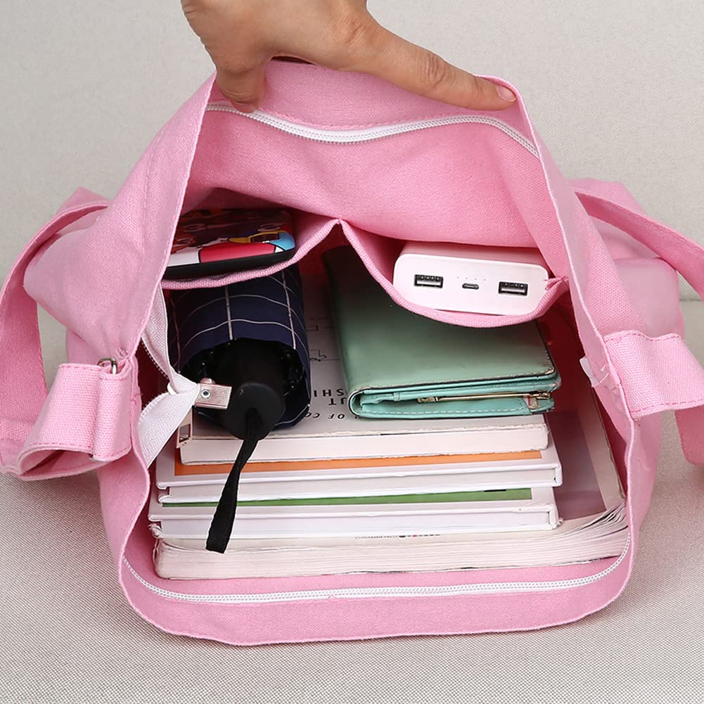 Women's Retro Large Size Canvas Shoulder Bag Hobo Crossbody Handbag Casual Tote
