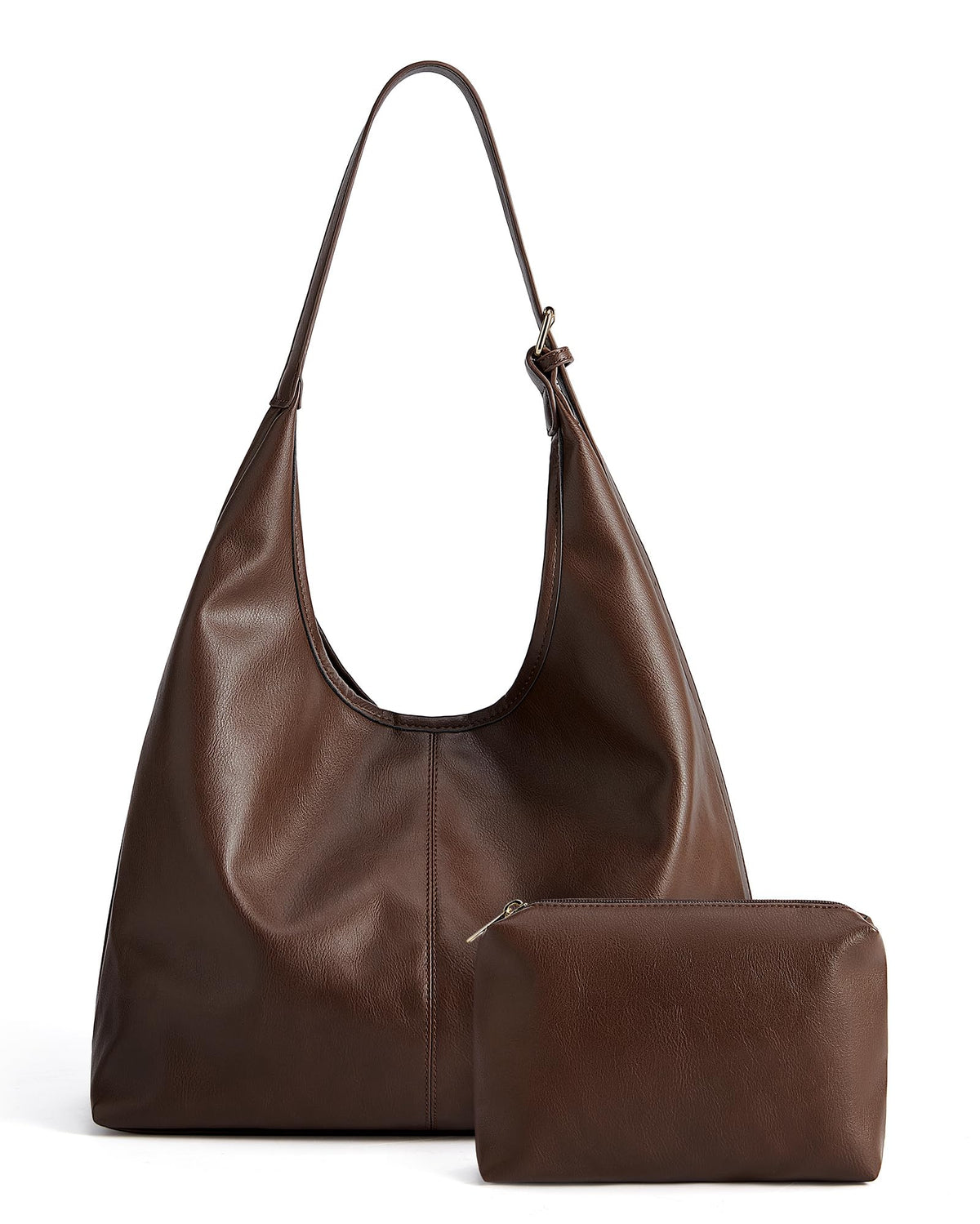 Fall Hobo Bags Purses with Makeupbag for Women, Soft Shoulder Bag Vegan Leather Tote Crossbody With makeup bag Purse Ladies Slouchy Handbag with Pouch