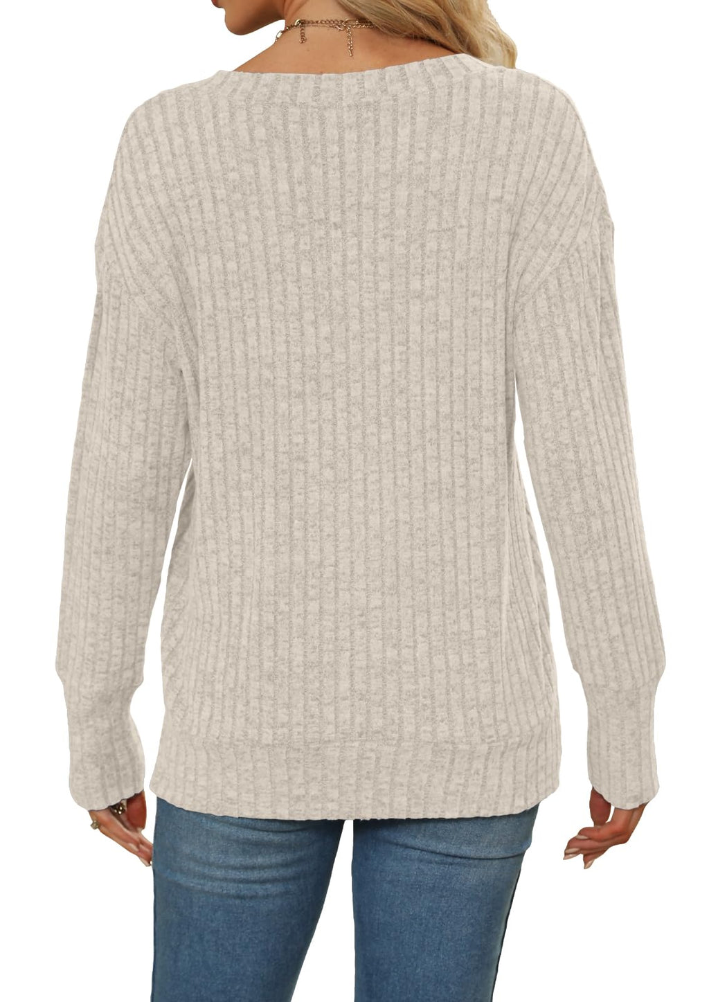 Women's Sweatshirts V Neck Long Sleeve Shirts Casual Fall