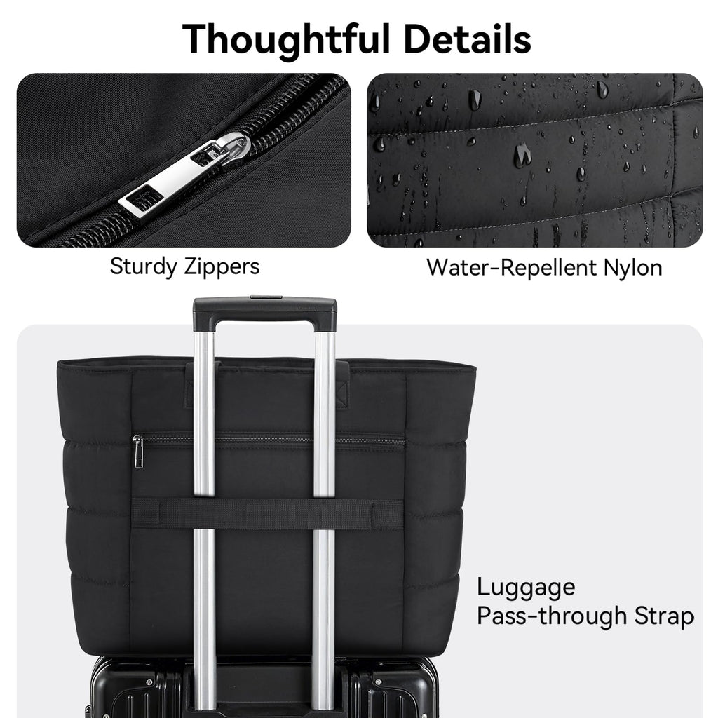 College Puffer Tote Healthcare Nursing School Bag for Women - Nurse Healthcare Student Laptop  HandBag with Bottle Pocket