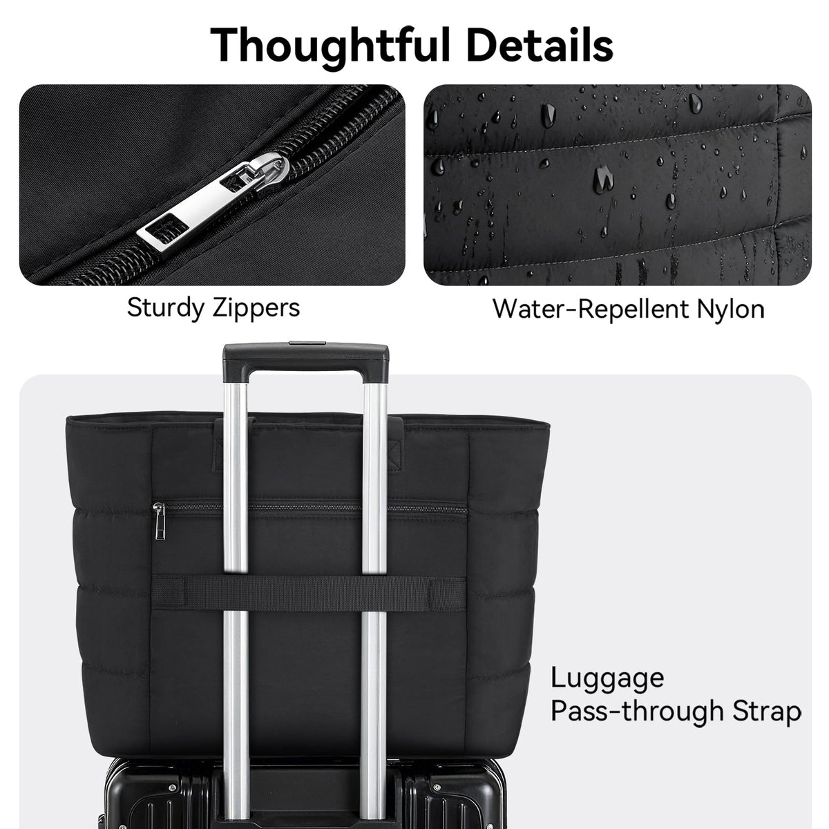 College Puffer Tote Healthcare Nursing School Bag for Women - Nurse Healthcare Student Laptop  HandBag with Bottle Pocket