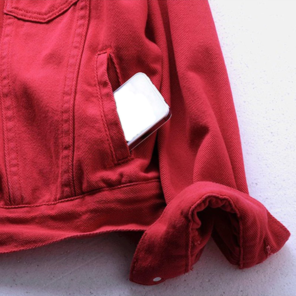 Plus Womens Denim Jackets Long Sleeve Button Jean Coats Fall Jacket With Pockets