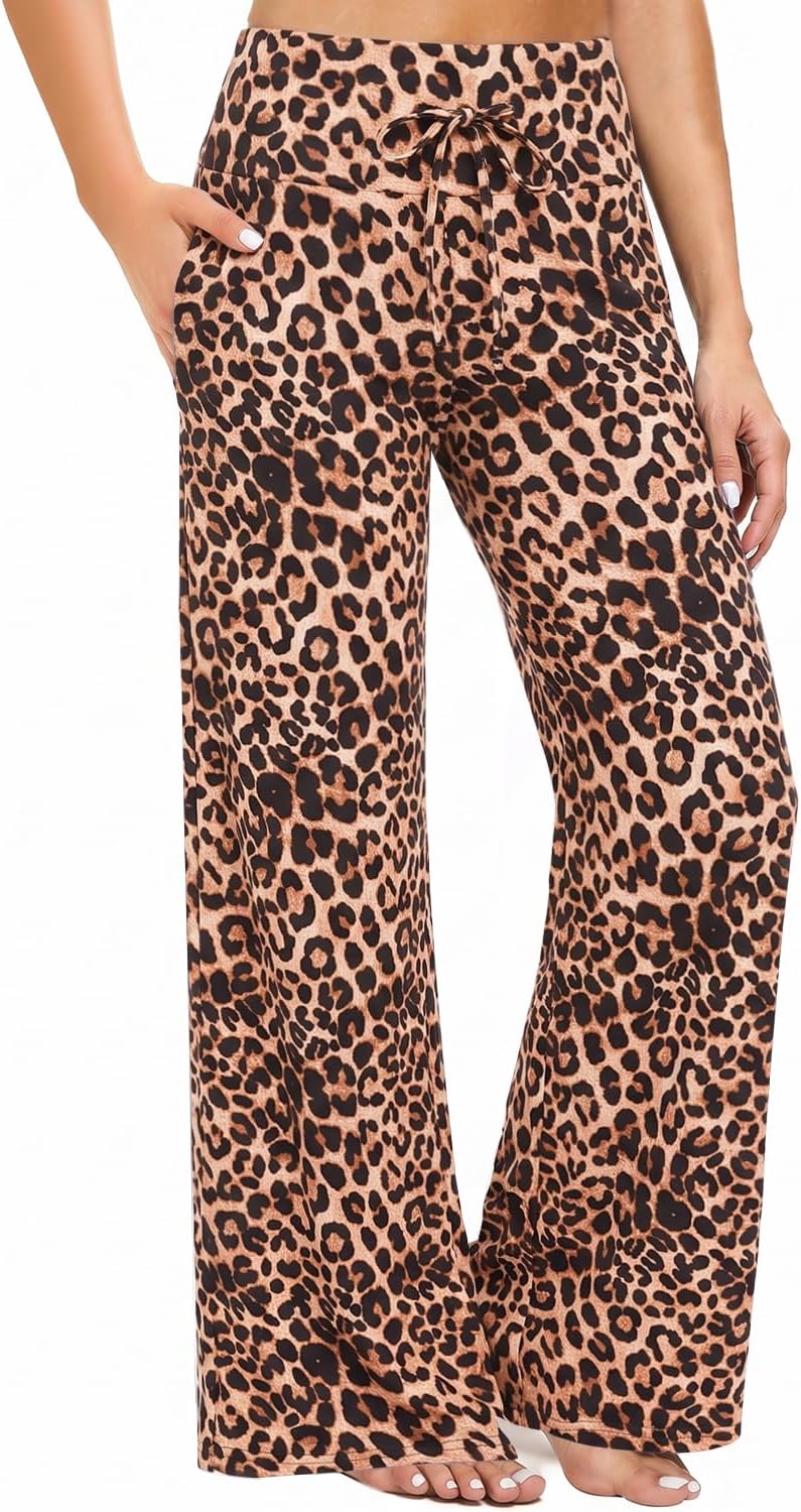 Gaucho  Wide Leg Pants - Palazzo Yoga Pants Lounge Comfy Casual Drawstring