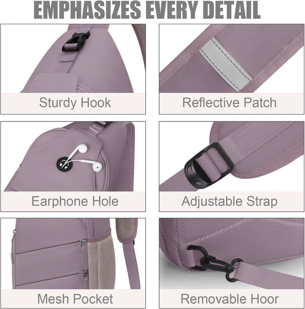 Travel Crossbody Bags for Women Men Trendy Sling Bag Backpack Casual Chest Bag with Convertible Shoulder Strap Waterproof