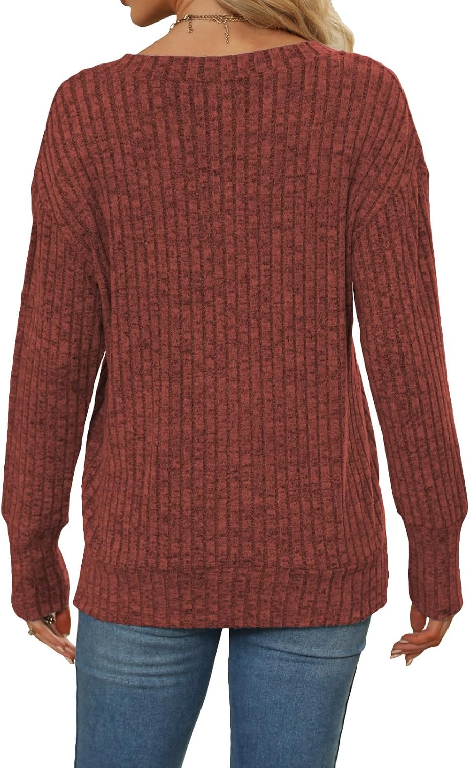 Women's Sweatshirts V Neck Long Sleeve Shirts Casual Fall