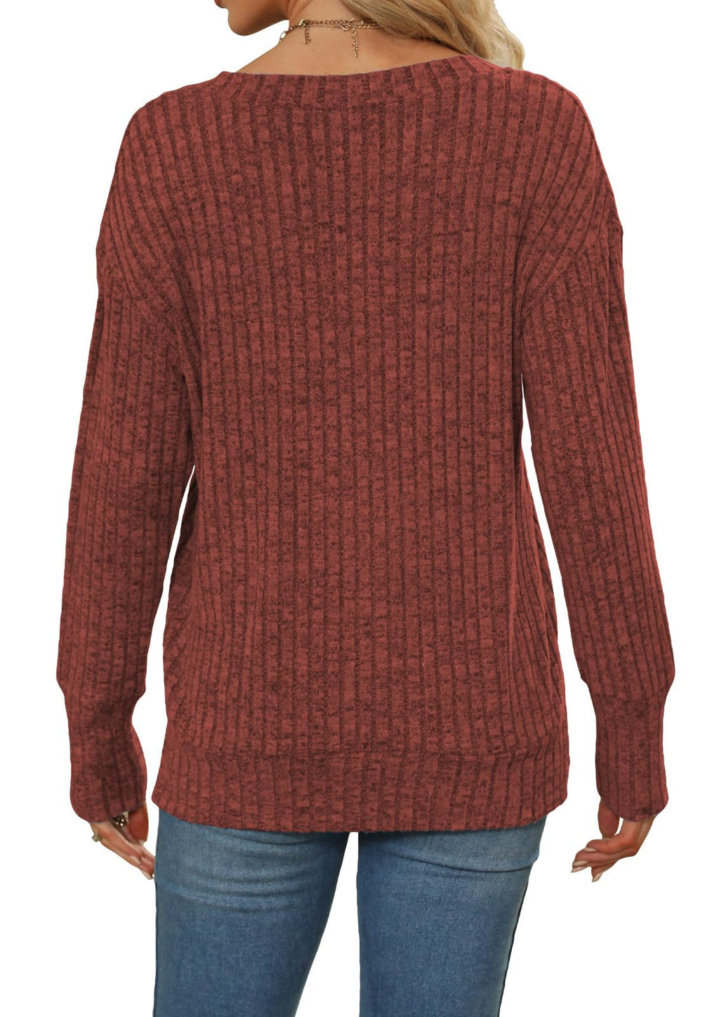 Women's Sweatshirts V Neck Long Sleeve Shirts Casual Fall