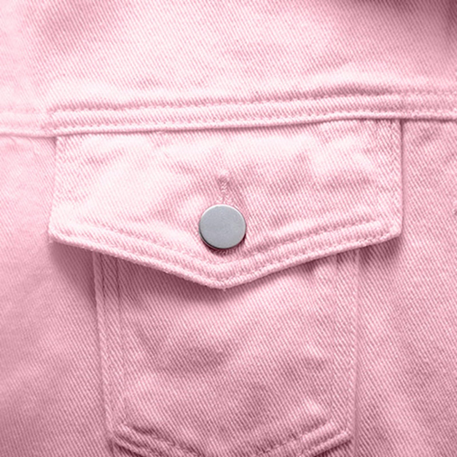 Plus Womens Denim Jackets Long Sleeve Button Jean Coats Fall Jacket With Pockets