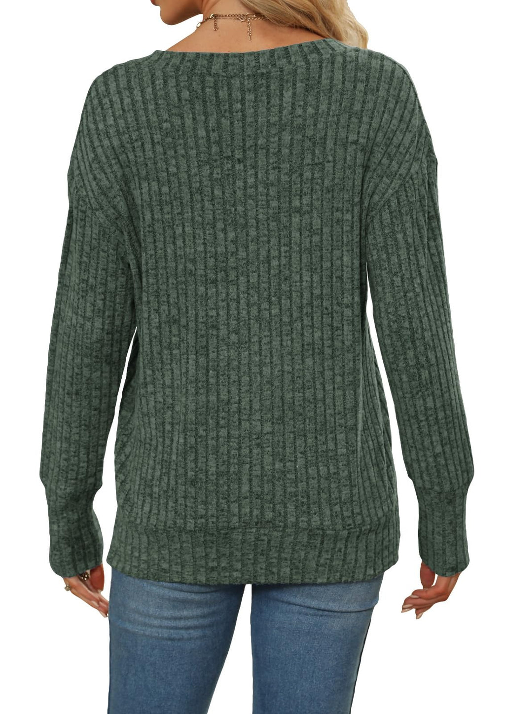 Women's Sweatshirts V Neck Long Sleeve Shirts Casual Fall
