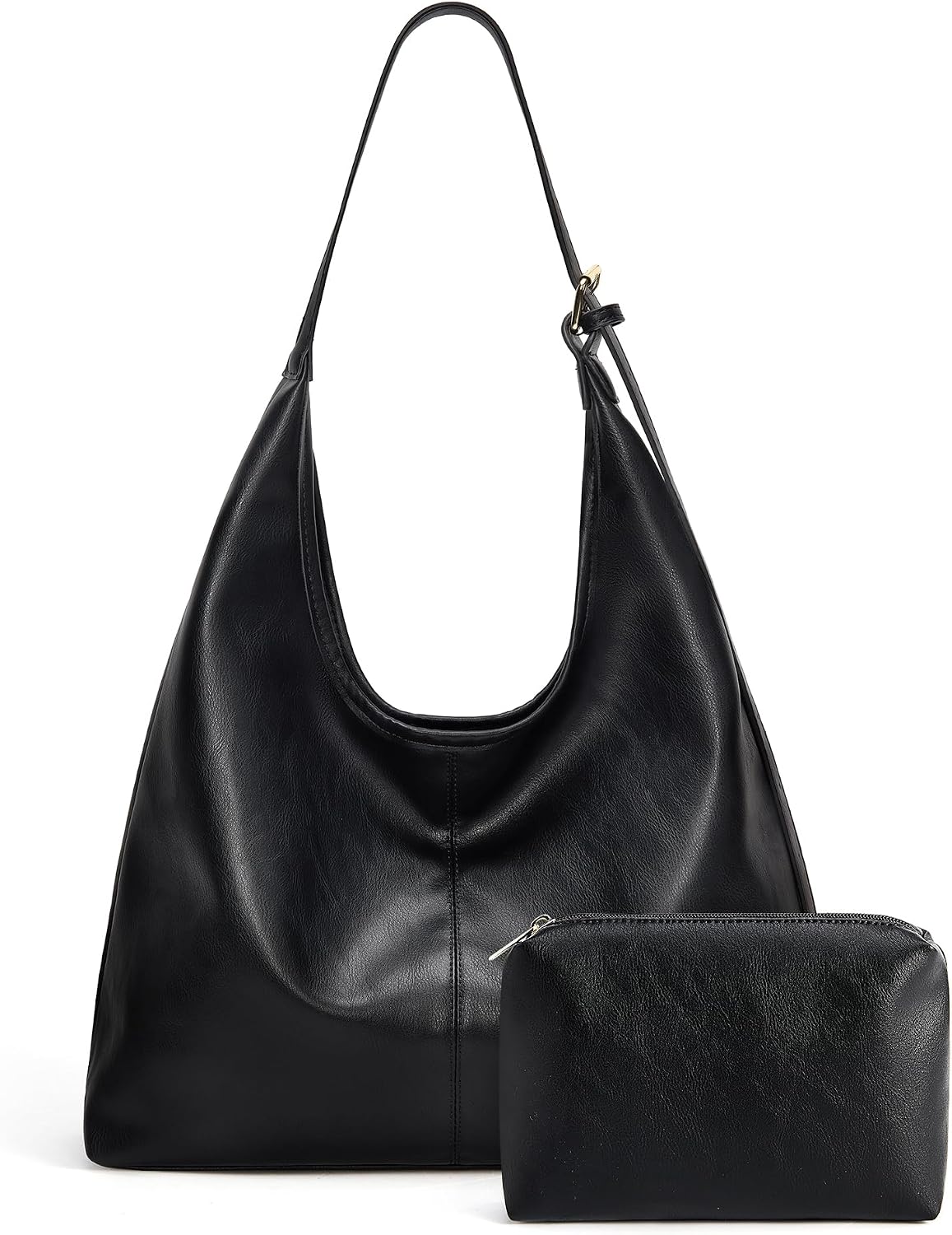 Fall Hobo Bags Purses with Makeupbag for Women, Soft Shoulder Bag Vegan Leather Tote Crossbody With makeup bag Purse Ladies Slouchy Handbag with Pouch