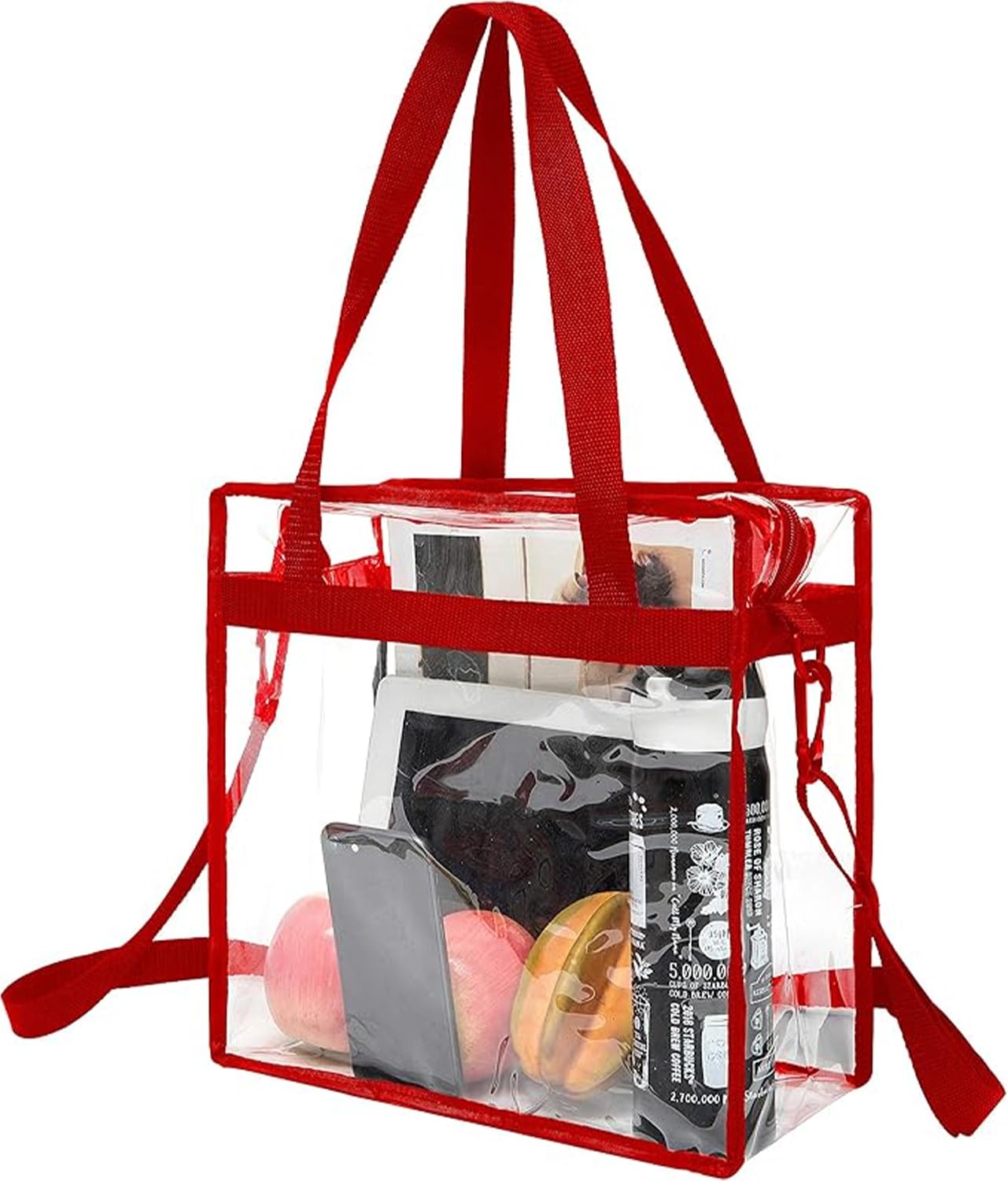 Clear Bags Concert Stadium Approved Clear Tote Bag with Zipper Closure Crossbody Shoulder Bag with Adjustable Strap