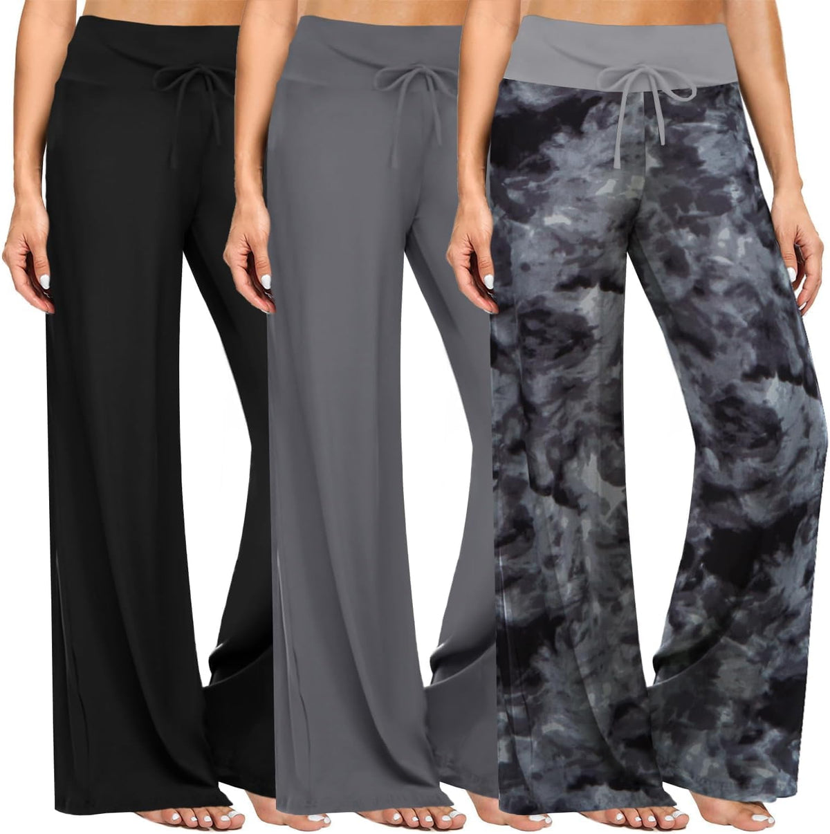 Gaucho  Wide Leg Pants - Palazzo Yoga Pants Lounge Comfy Casual Drawstring