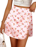 Stretchy Satin Mini Skirt High Waisted