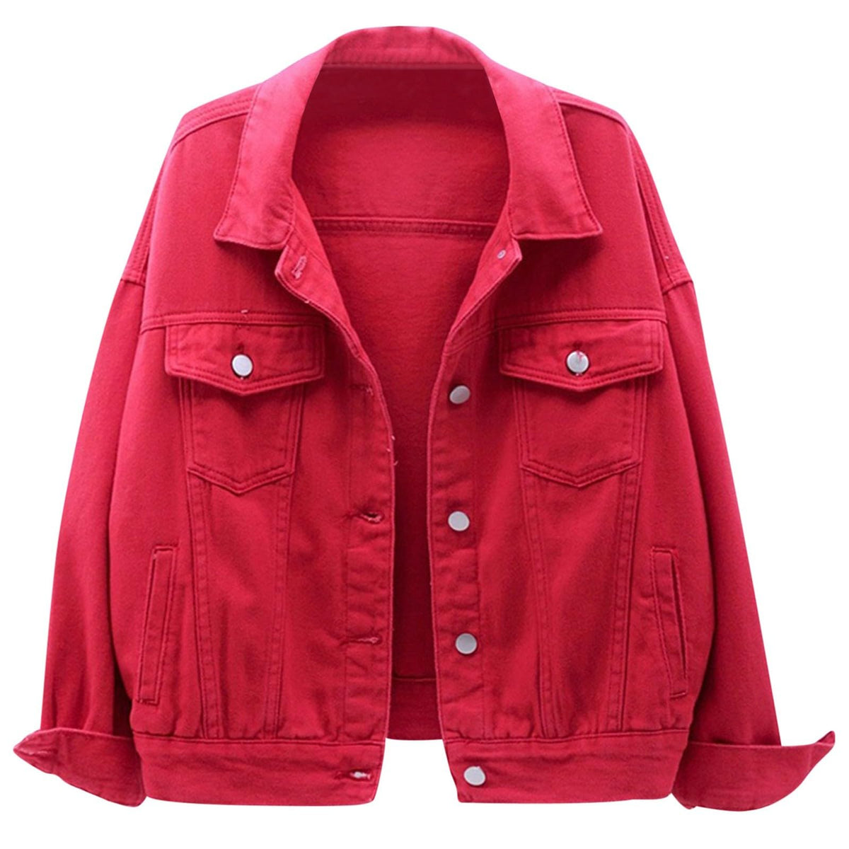 Plus Womens Denim Jackets Long Sleeve Button Jean Coats Fall Jacket With Pockets