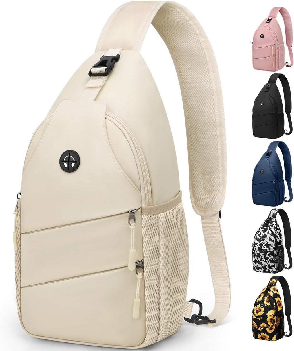 Travel Crossbody Bags for Women Men Trendy Sling Bag Backpack Casual Chest Bag with Convertible Shoulder Strap Waterproof
