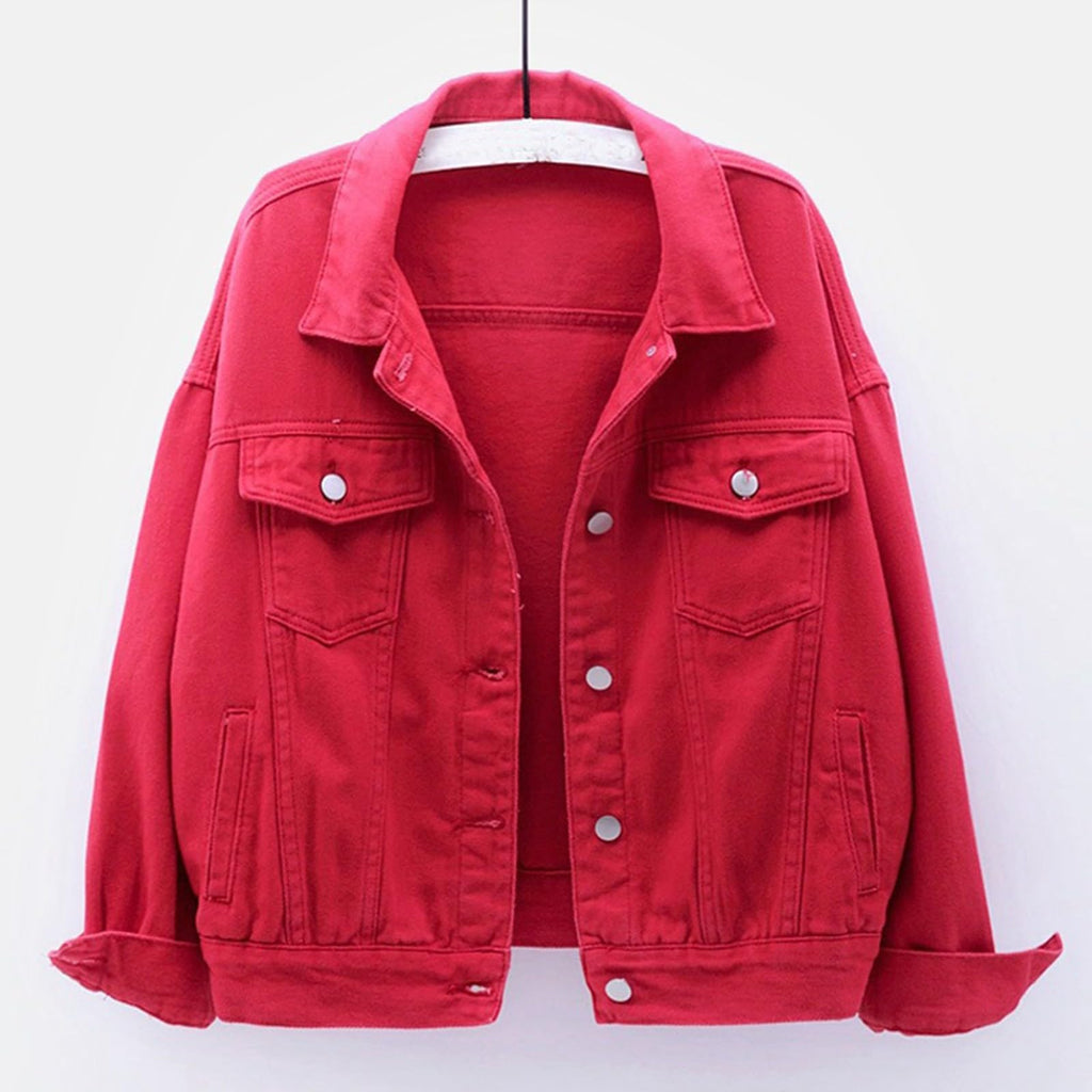 Plus Womens Denim Jackets Long Sleeve Button Jean Coats Fall Jacket With Pockets