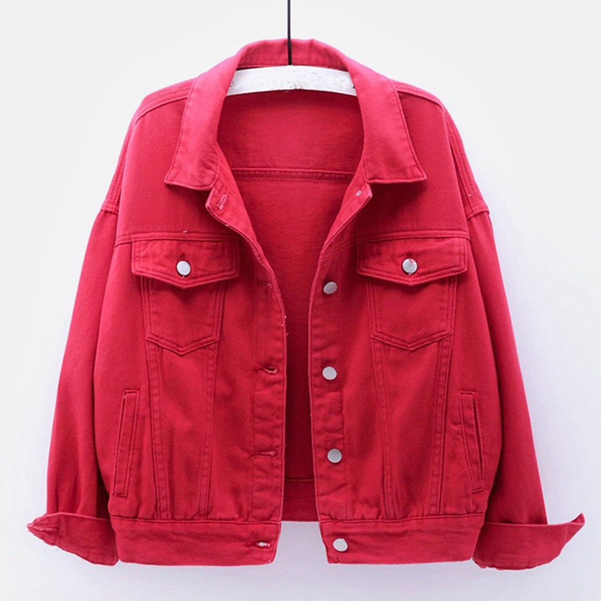 Plus Womens Denim Jackets Long Sleeve Button Jean Coats Fall Jacket With Pockets