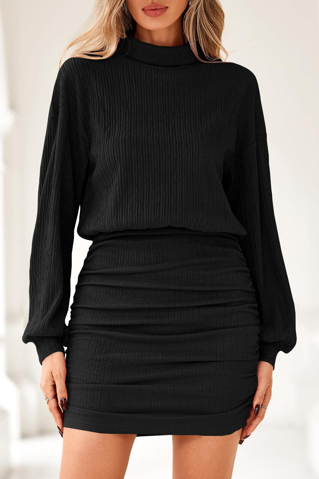 Long Sleeve Mini Dress for Women Formal Wedding Party