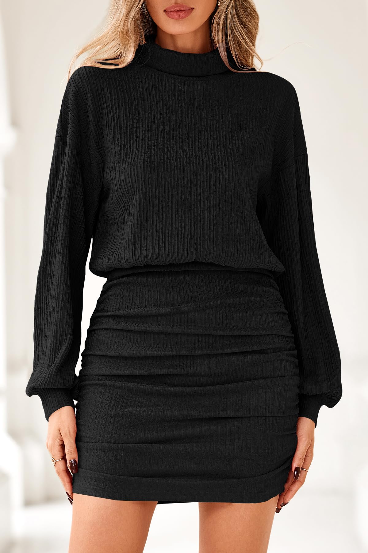 Long Sleeve Mini Dress for Women Formal Wedding Party