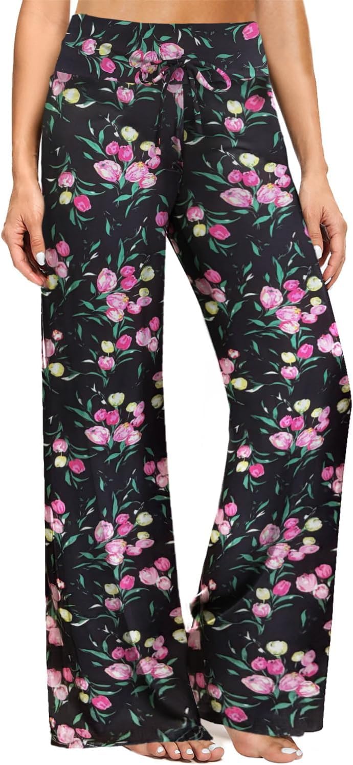 Gaucho  Wide Leg Pants - Palazzo Yoga Pants Lounge Comfy Casual Drawstring