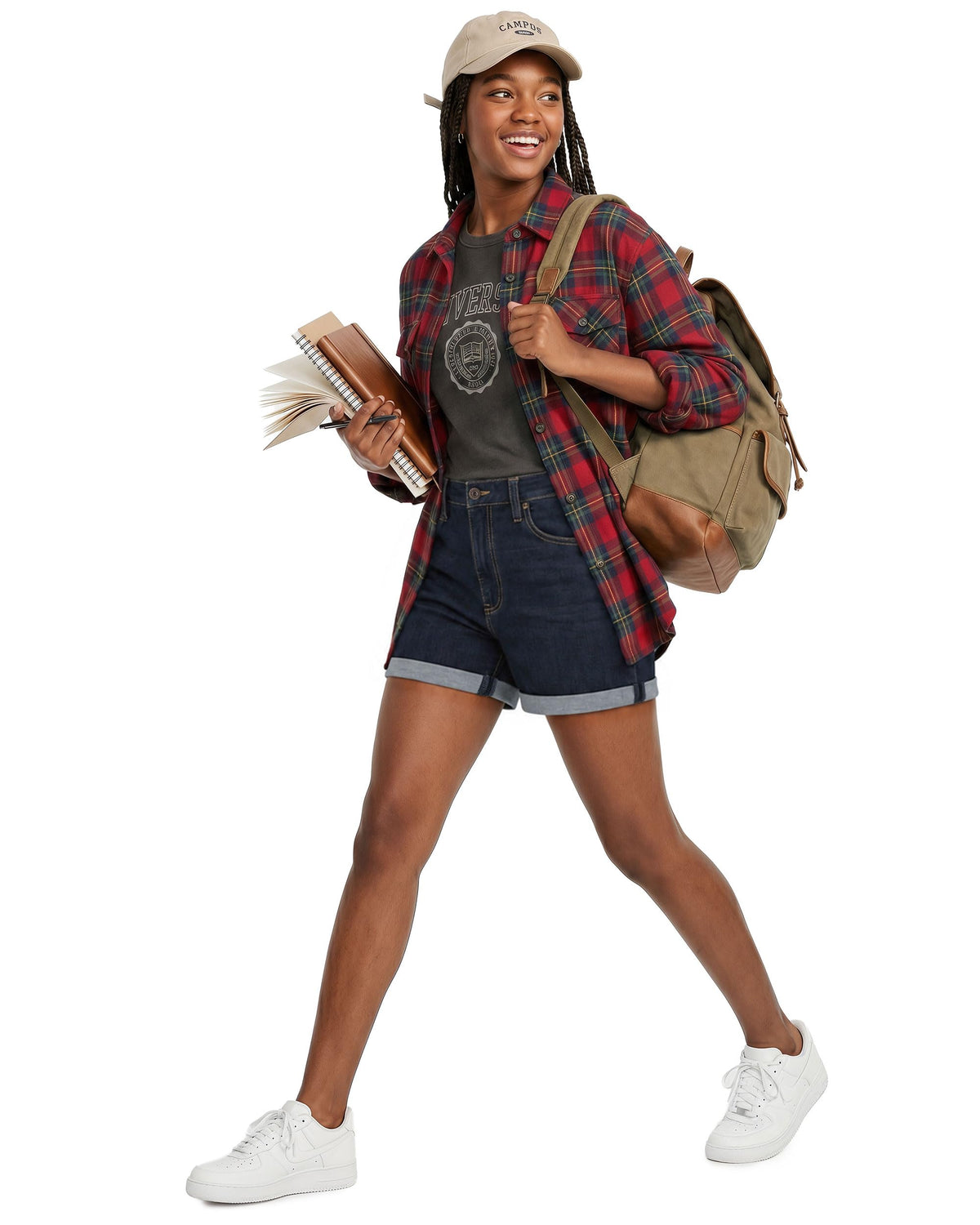 Denim Shorts with Folded Hem