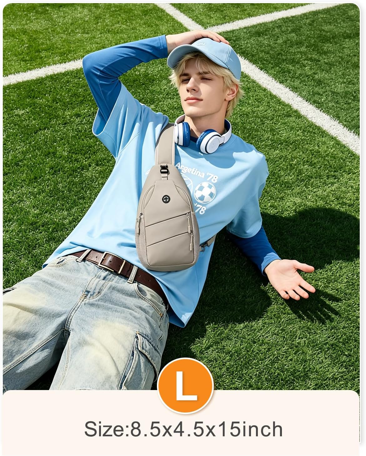 Travel Crossbody Bags for Women Men Trendy Sling Bag Backpack Casual Chest Bag with Convertible Shoulder Strap Waterproof