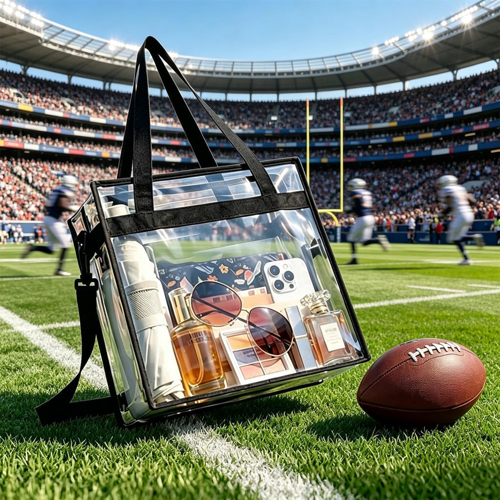 Clear Bags Concert Stadium Approved Clear Tote Bag with Zipper Closure Crossbody Shoulder Bag with Adjustable Strap