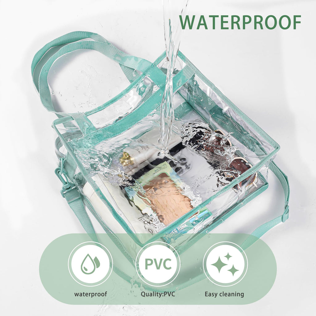 Clear Bags Concert Stadium Approved Clear Tote Bag with Zipper Closure Crossbody Shoulder Bag with Adjustable Strap