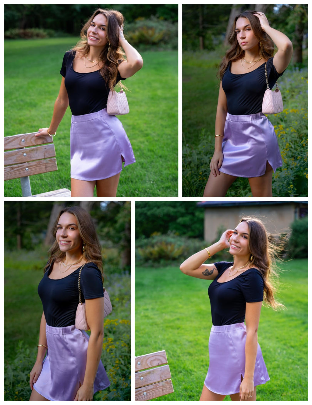 Stretchy Satin Mini Skirt High Waisted
