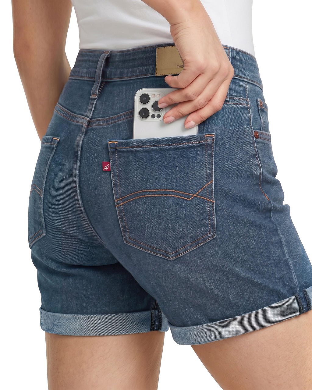 Denim Shorts with Folded Hem