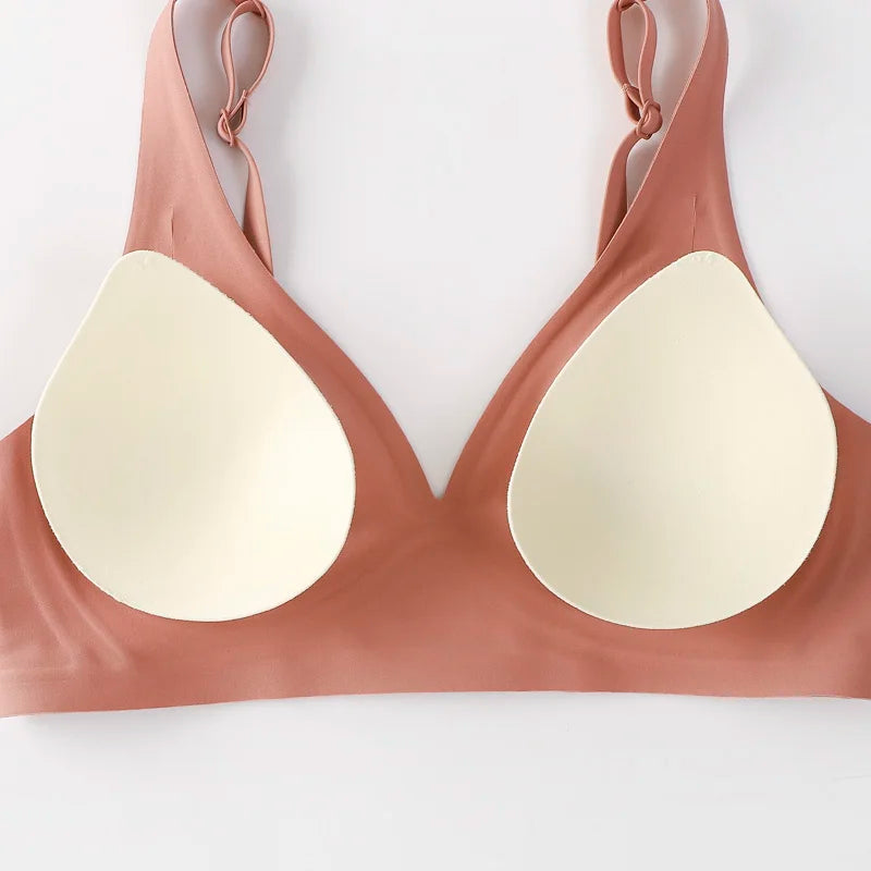 FineToo Comfy hypoallergenic Soft Wireless Bra Women Deep V Bras Sexy Bralette Padded Bra S-XL Female Seamless Underwear Comfortable Ladies Lingerie