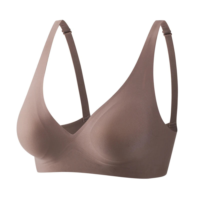 FineToo Comfy hypoallergenic Soft Wireless Bra Women Deep V Bras Sexy Bralette Padded Bra S-XL Female Seamless Underwear Comfortable Ladies Lingerie