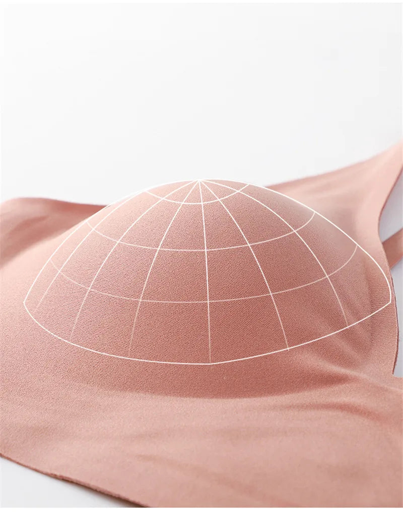 FineToo Comfy hypoallergenic Soft Wireless Bra Women Deep V Bras Sexy Bralette Padded Bra S-XL Female Seamless Underwear Comfortable Ladies Lingerie
