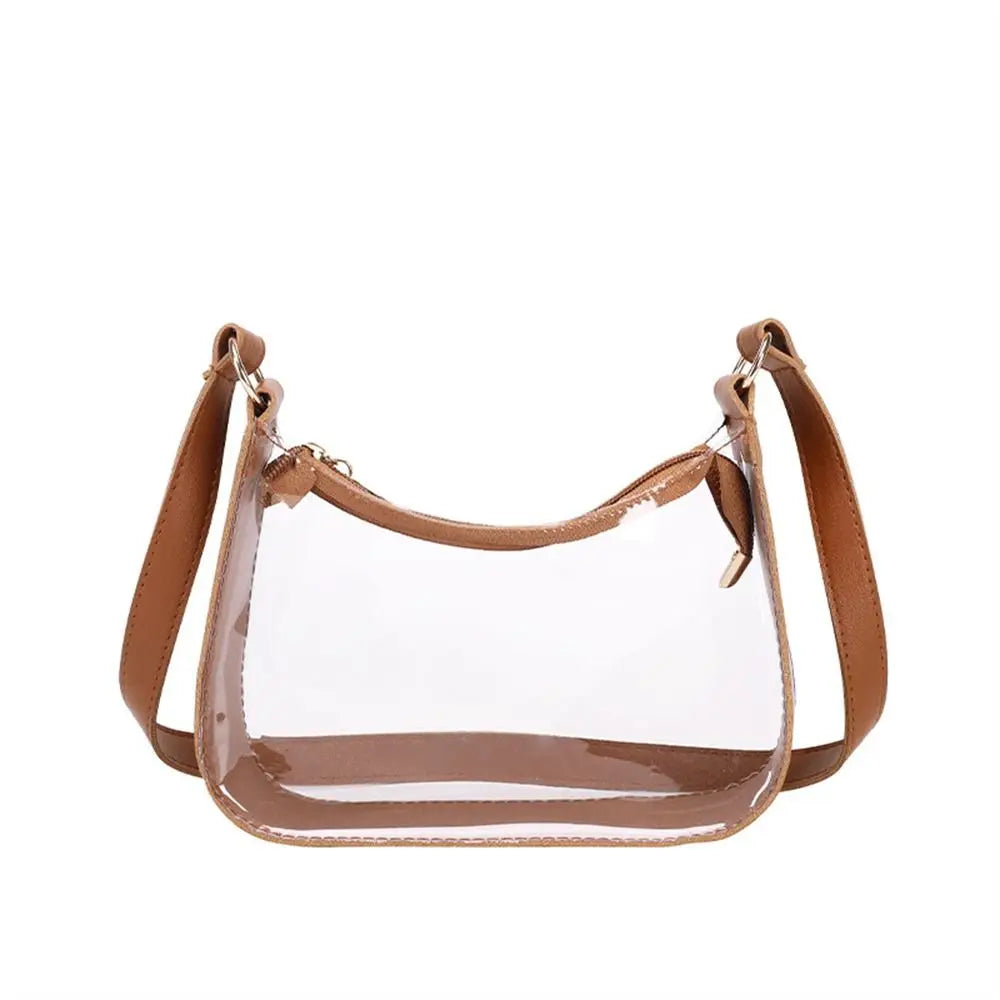 Clear Event Concert Y2k purse bag Mini Waterproof Transparent Shoulder Bag Handbag for Women Girls Candy Color Clear Jelly Bag