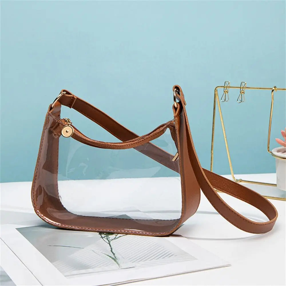Clear Event Concert Y2k purse bag Mini Waterproof Transparent Shoulder Bag Handbag for Women Girls Candy Color Clear Jelly Bag