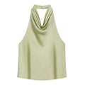 MUJER Satin Halter Tops for Women off Shoulder Backless Tops Woman 2026 Sexy Strapless Women's Tops Camisole Beach Top Female