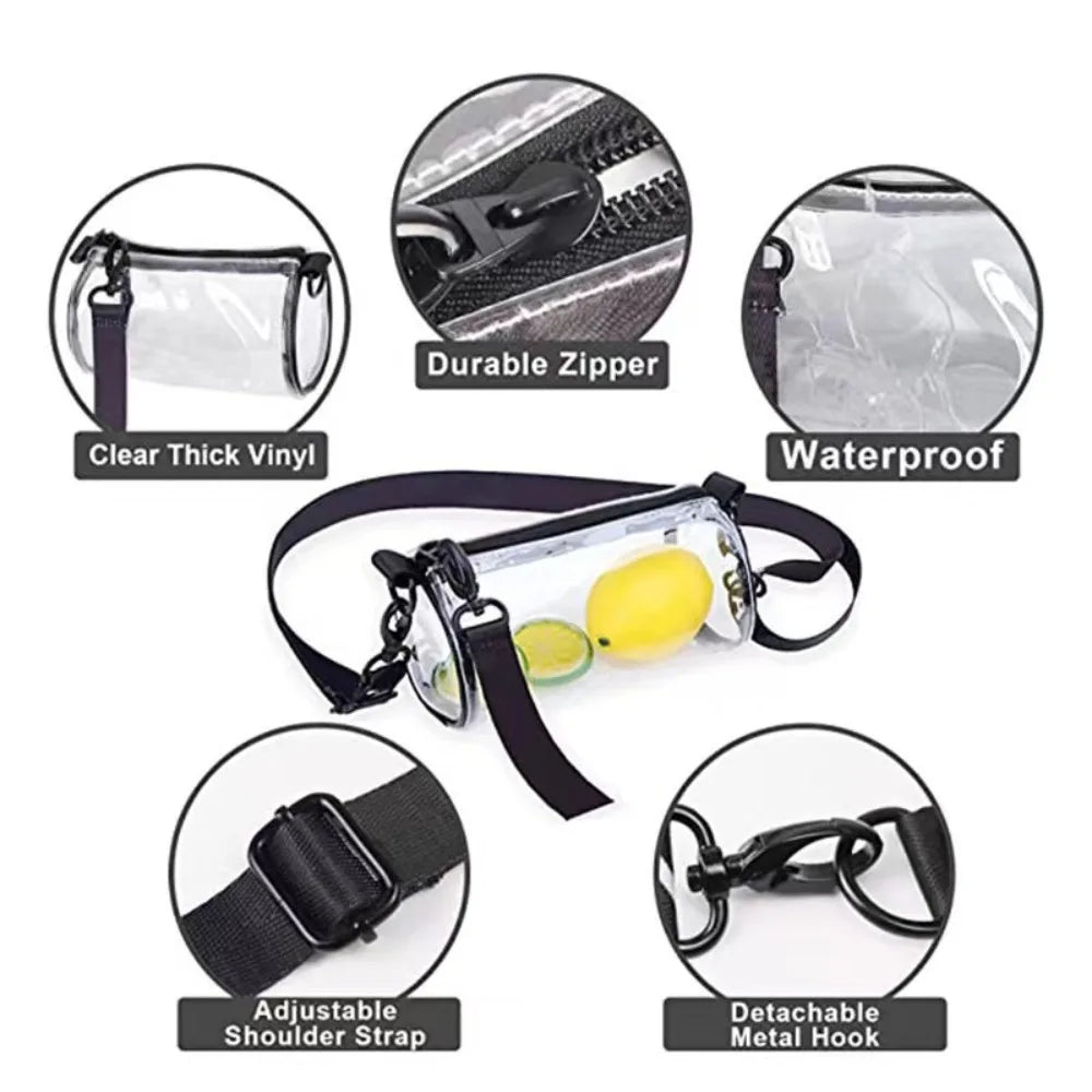 Transparent Laser Crossbody Bag for Women Cylindrical Fashion Mini Shoulder Messenger Bag PVC Jelly Small Tote Bag